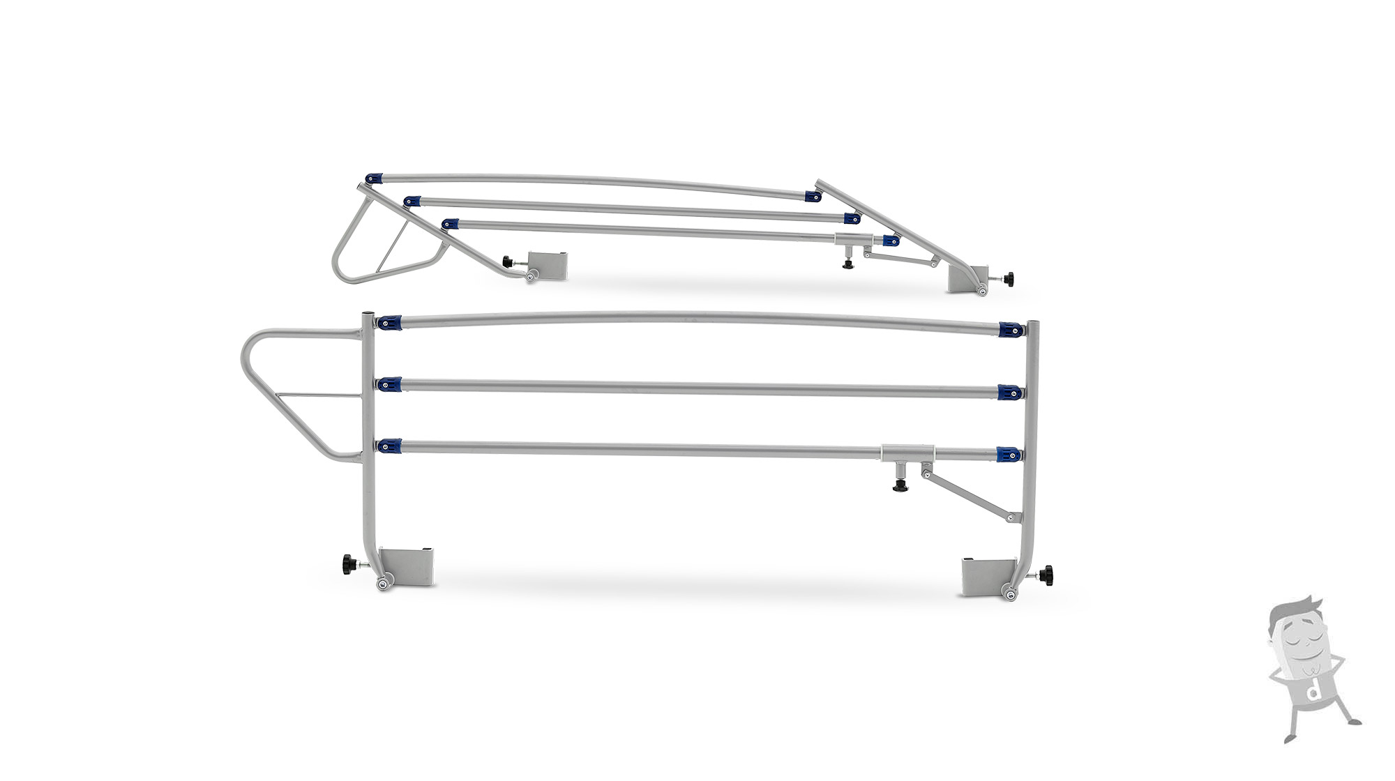 Barandillas universales para cama, Pack 2 unidades, Abatibles, Acero