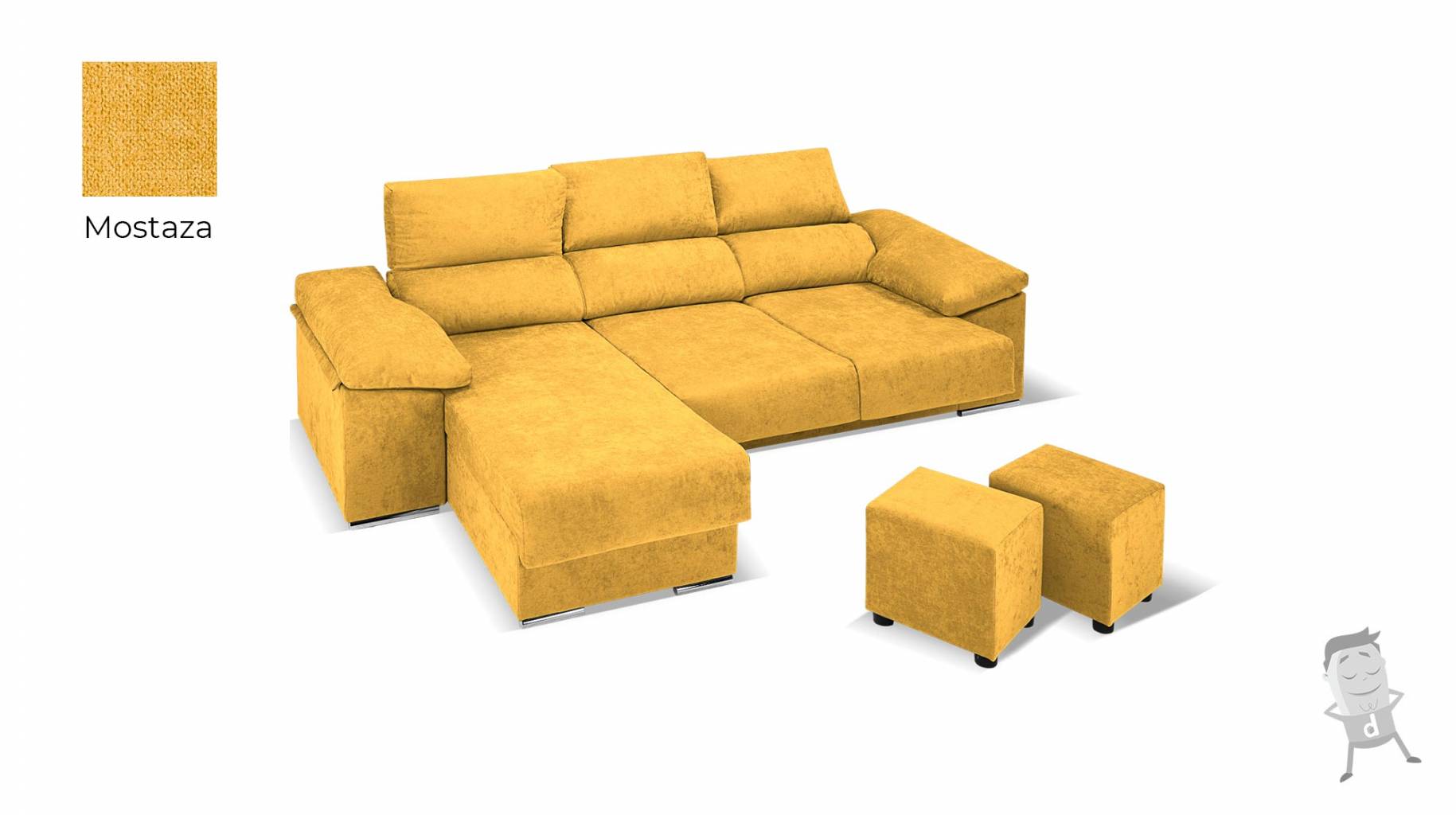 Sofa Chaise-longue-Zeus-Mostaza