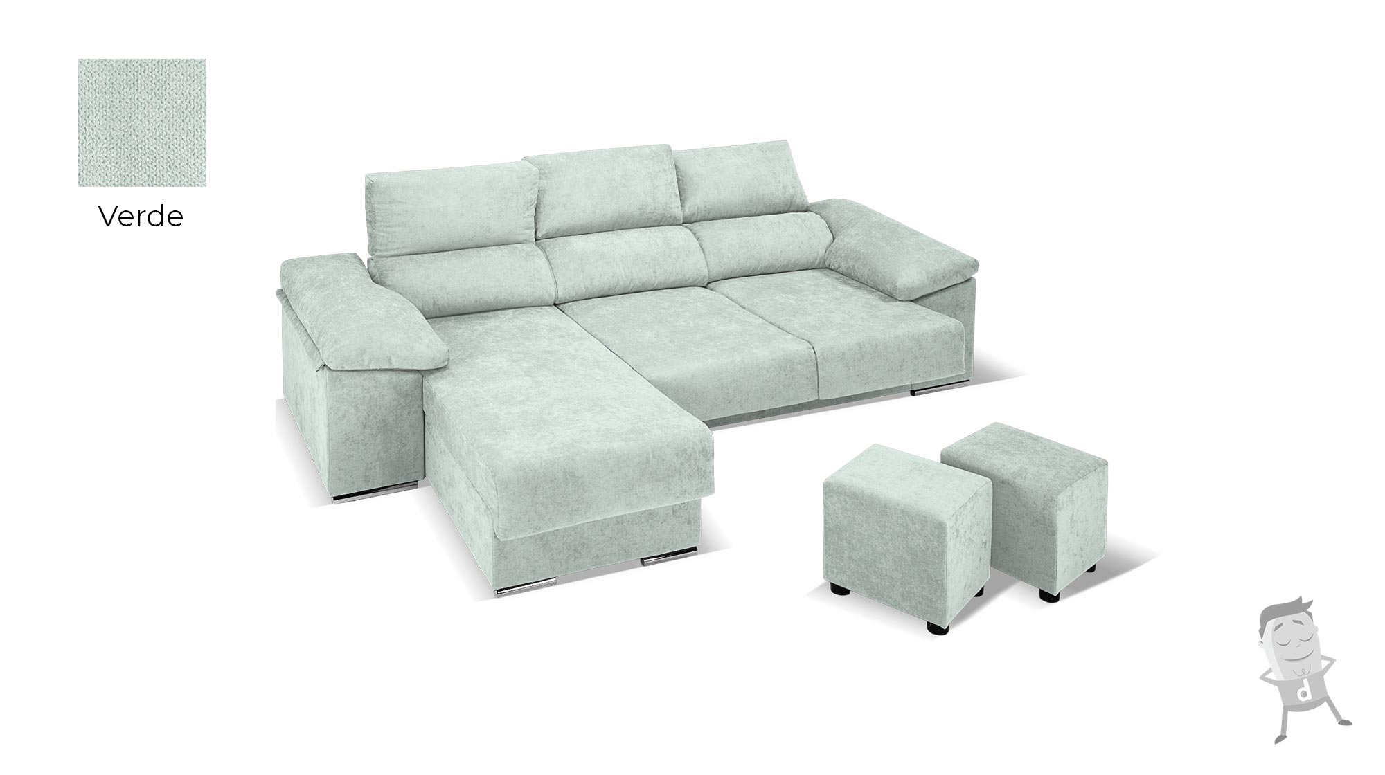 Sofa Chaise-longue-Zeus-Verde