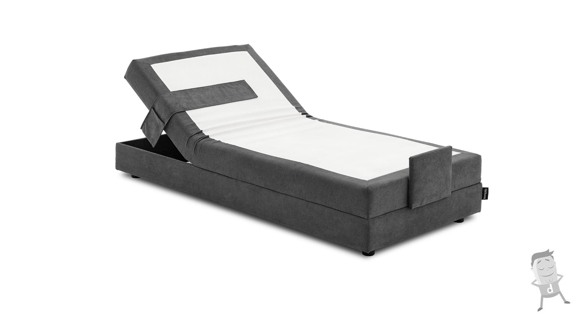 Cama Moderno Estructura de Cama para adulto de tela gris oscuro