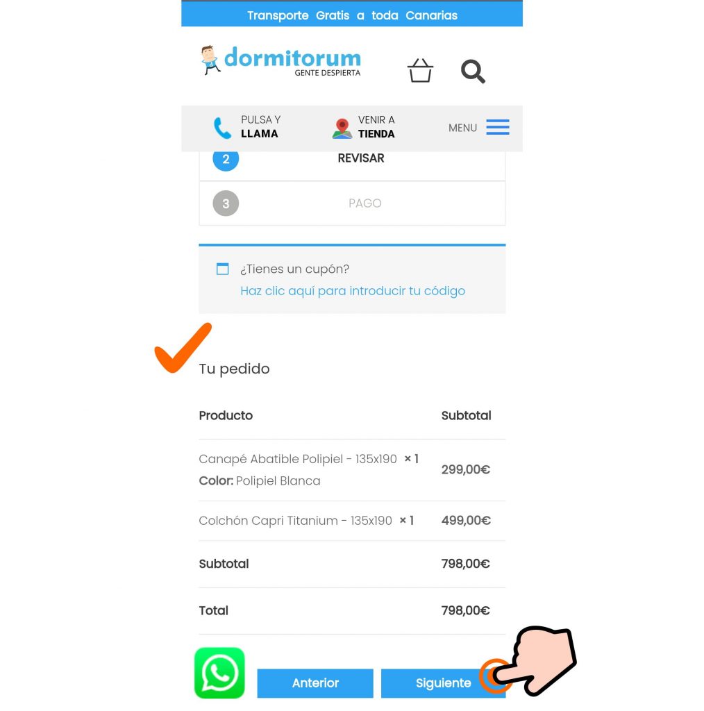 Tutorial compra Dormitorum movil 8