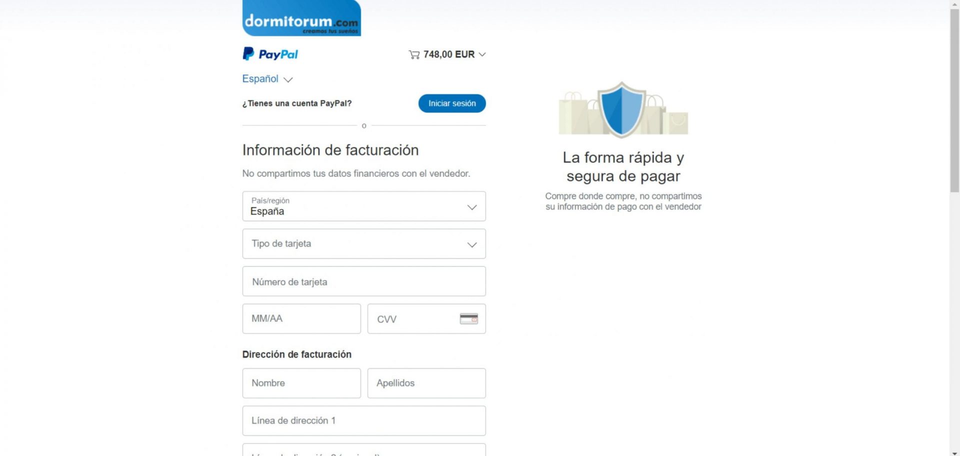 Tutorial de compra Dormitorum 13 paypal