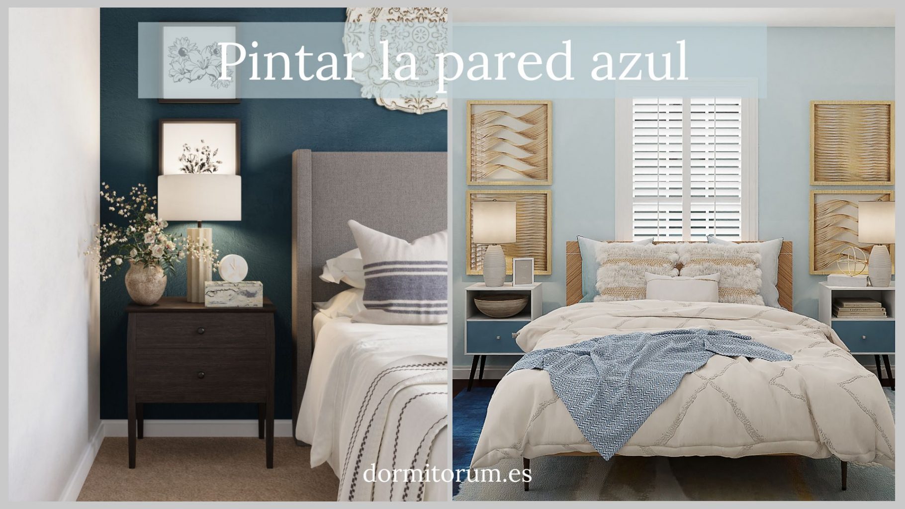 pintar pared de cabecero azul