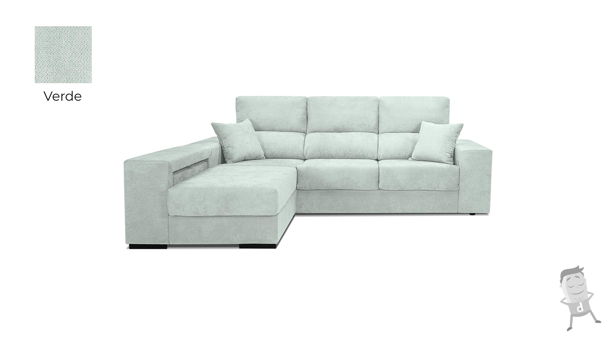 Sofa Chaise-longue-Hades-Verde