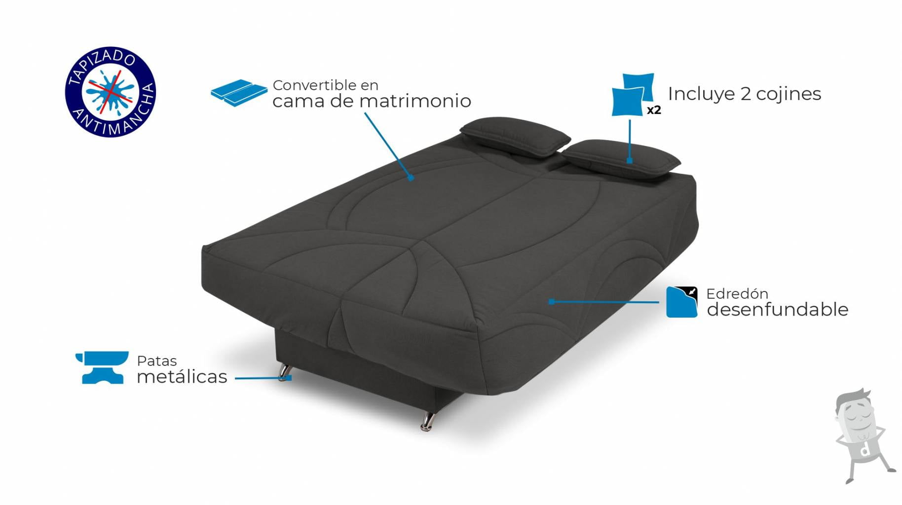 sofa cama eter en forma de libro caracteristicas