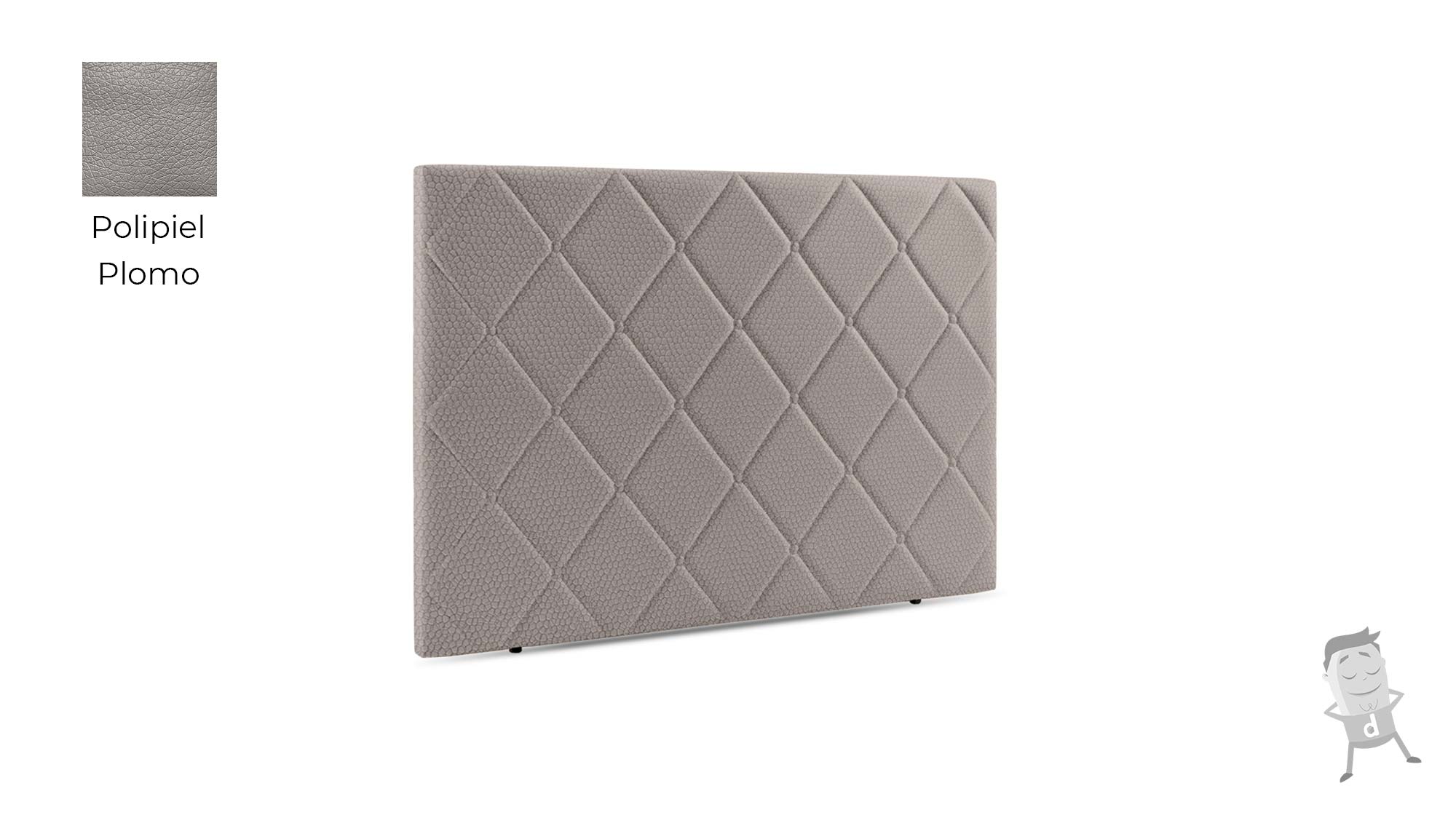 Cabecero Romeo color Gris Plomo tapizado en poli-piel