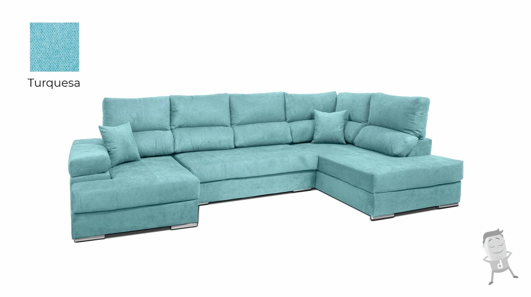 Sofa-Chaise-Longue-Dormitorum-tapizado-en-tela-color-azul-turquesa
