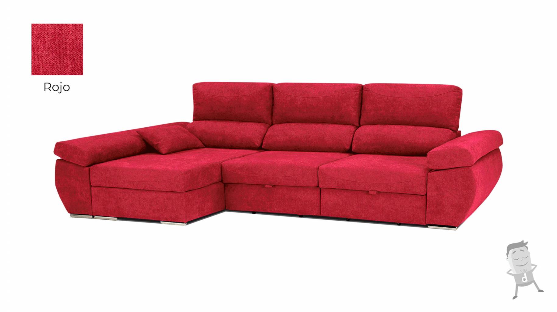 sofá_chaise-longue_Nivaria_rojo