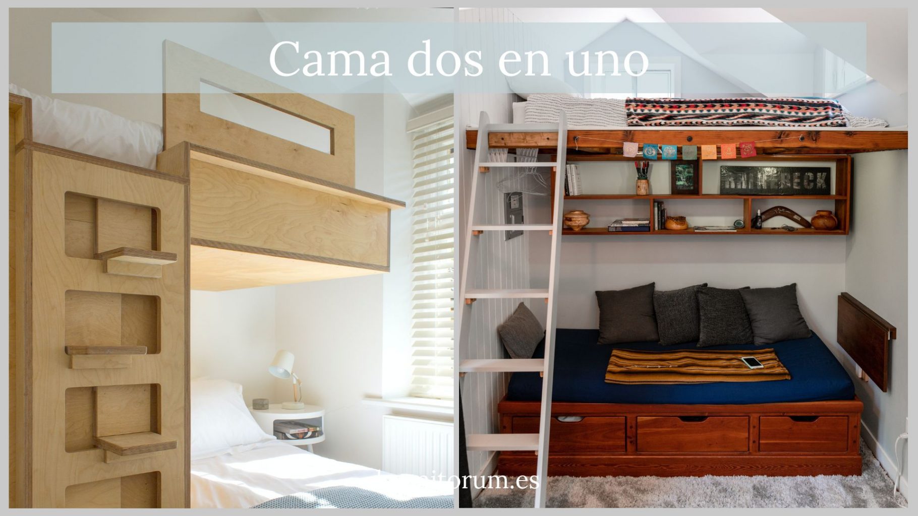 cama dos en uno habitación juvenil