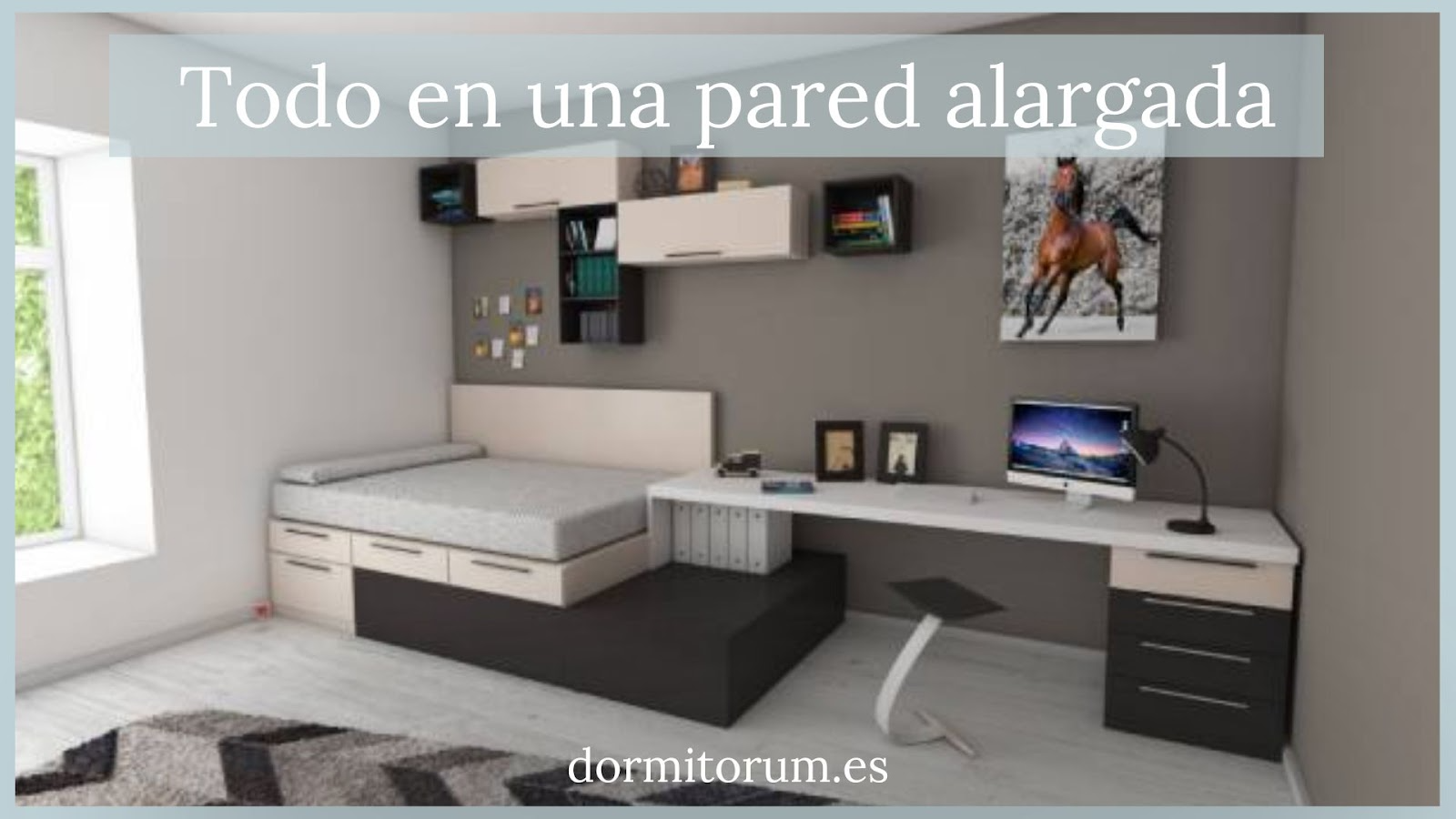 Todo en una pared alargada