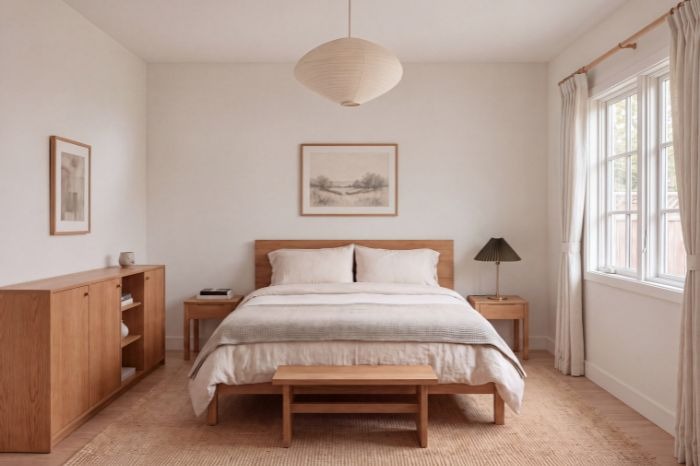 Iluminación natural dormitorio minimalista