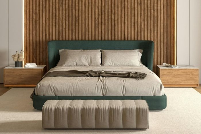 Madera en dormitorio minimalista