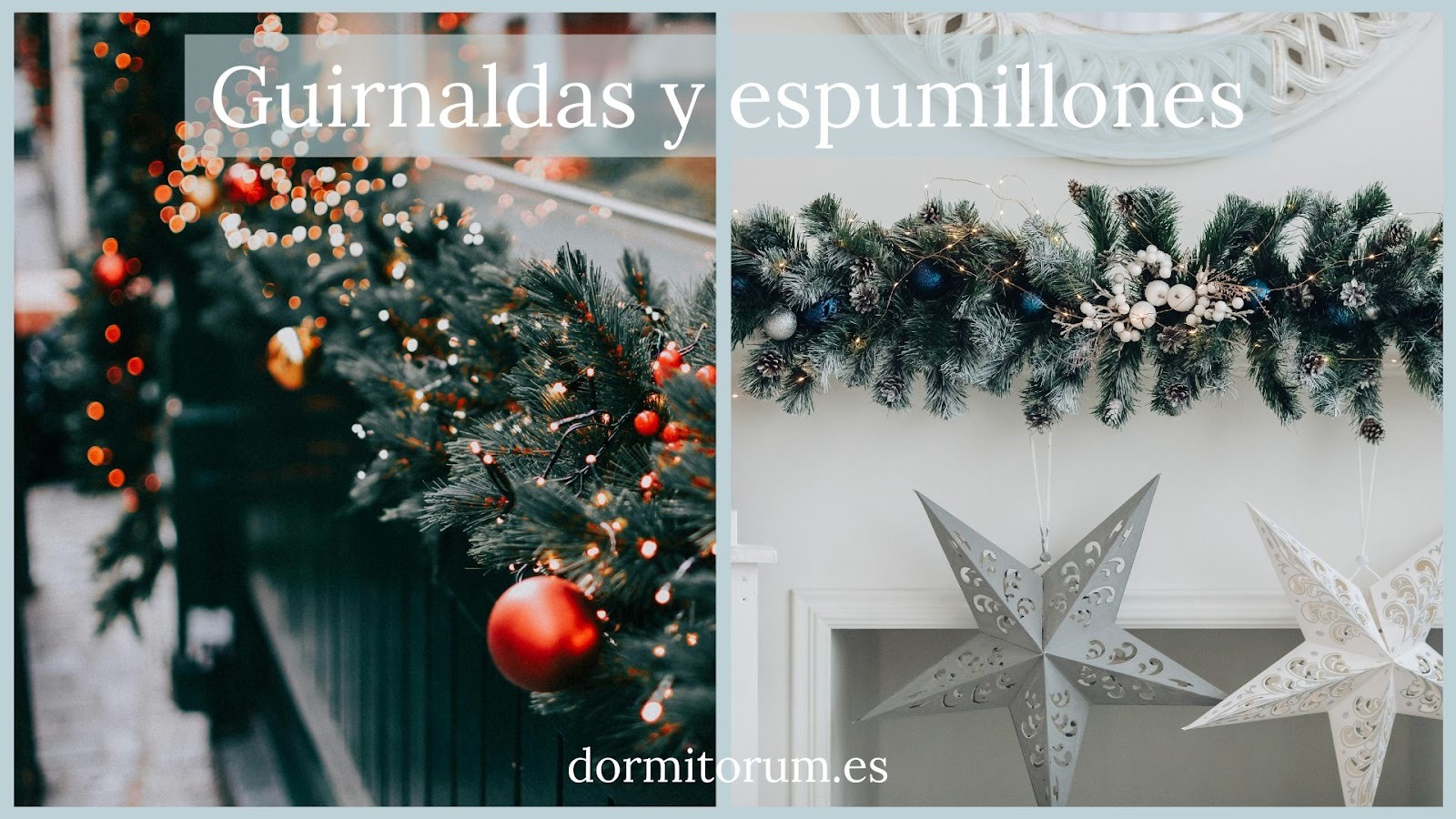 Guirnaldas y espumillones salón navideño
