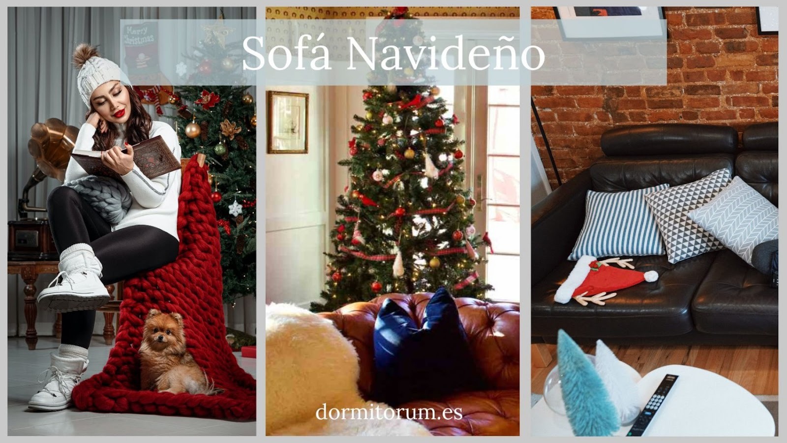 Sofá decorado para navidad