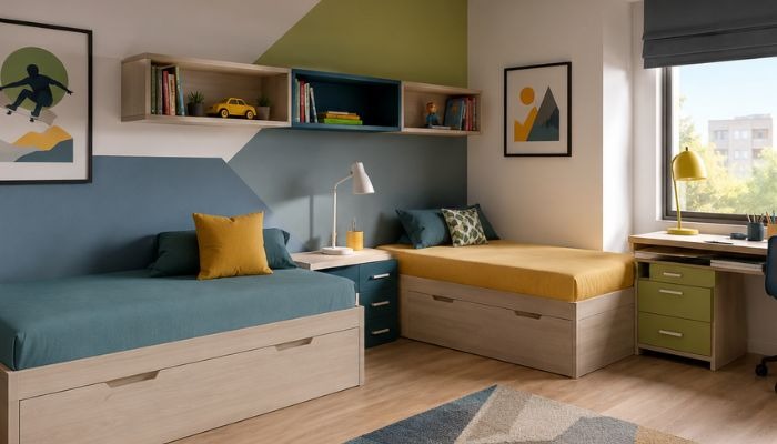 Una cama en cada pared
