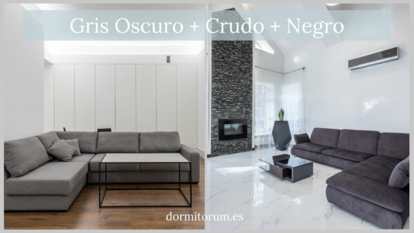 sofa gris oscuro crudo y negro