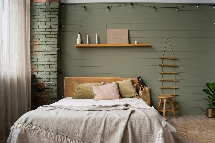 Dormitorio en verde
