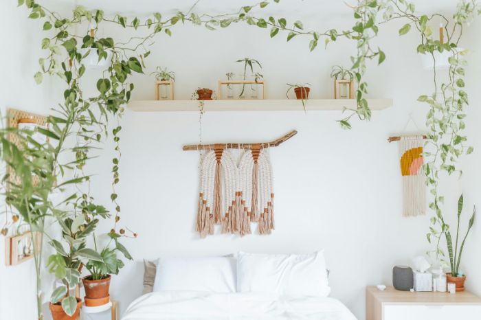 Tapiz bohemio de macramé