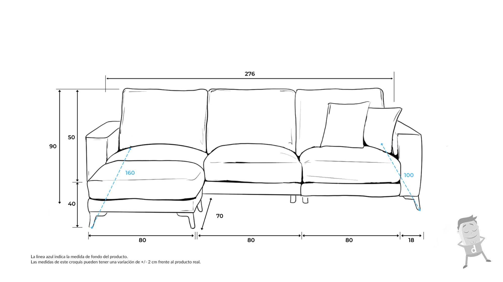 cotas para sofa lassa 276
